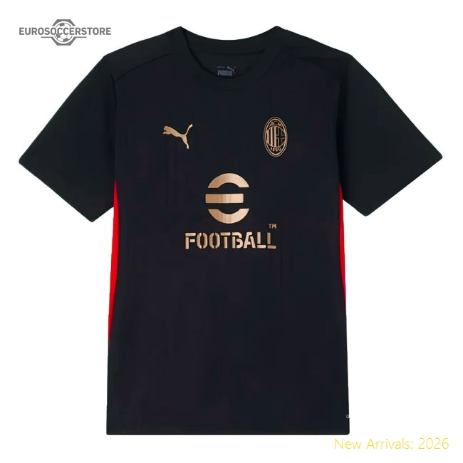 2024-2025 AC Milan Training Shirt (Black) - Kids (Pulisic 11)-Football Shirts Shop