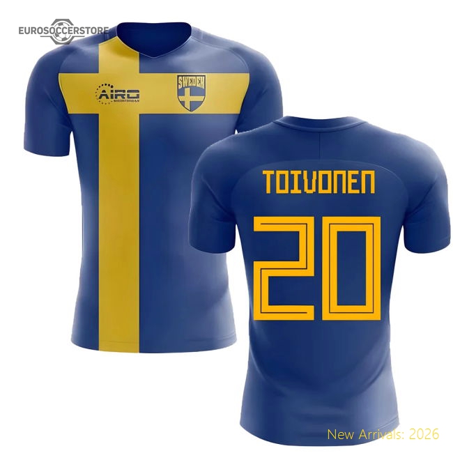 2025-2026 Sweden Flag Concept Football Shirt (Toivonen 20)-Football Shirts Shop