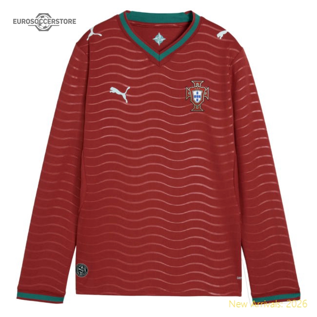 2026-2027 Portugal Long Sleeve Home Shirt (Kids) (Vitinha 23)-Football Shirts Shop