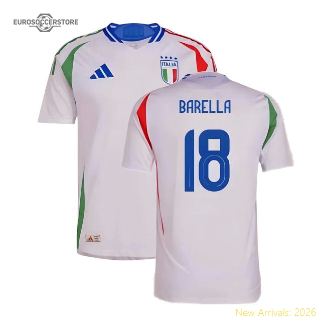 2024-2025 Italy Authentic Away Shirt (BARELLA 18)-Football Shirts Shop