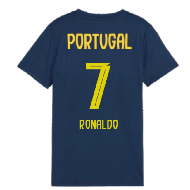 2025-2026 Portugal Casuals Tee (Persian Blue) - Kids (Ronaldo 7)-Football Shirts Shop