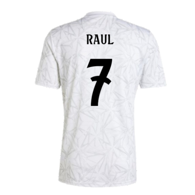 2024-2025 Real Madrid Pre-Match Shirt (White) (Raul 7)-Football Shirts Shop