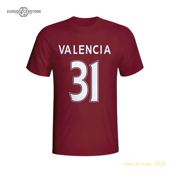 Enner Valencia West Ham Hero T-shirt (maroon) - Kids-Football Shirts Shop