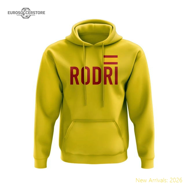 Rodri Spain Flag Hoody (Yellow)-Football Shirts Shop