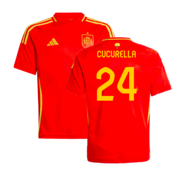 2024-2025 Spain Home Shirt (Kids) (Cucurella 24)-Football Shirts Shop