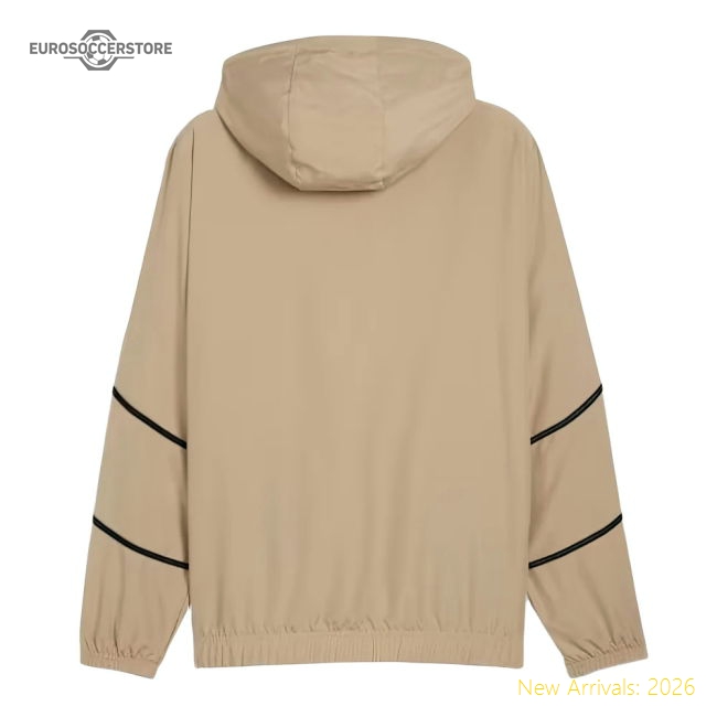 2024-2025 AC Milan Prematch Woven Jacket (Tan)-Football Shirts Shop