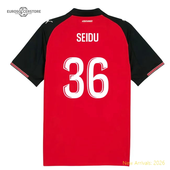 2025-2026 Stade Rennais Home Shirt (Seidu 36)-Football Shirts Shop