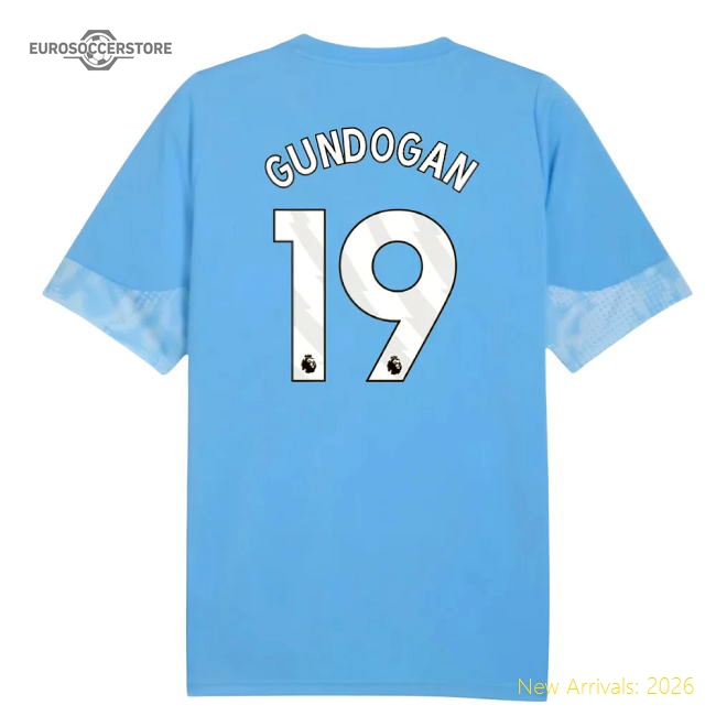2025-2026 Man City Training Jersey (Light Blue) (Gundogan 19)-Football Shirts Shop
