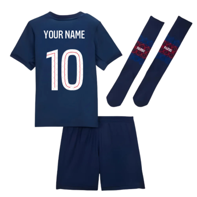 2025-2026 PSG Home Little Kids Mini Kit (Your Name)-Football Shirts Shop