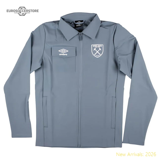 2024-2025 West Ham Presentation Jacket (Flint Stone) - Kids-Football Shirts Shop