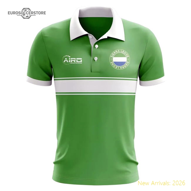 Sierra Leone Concept Stripe Polo Shirt (Green)-Football Shirts Shop
