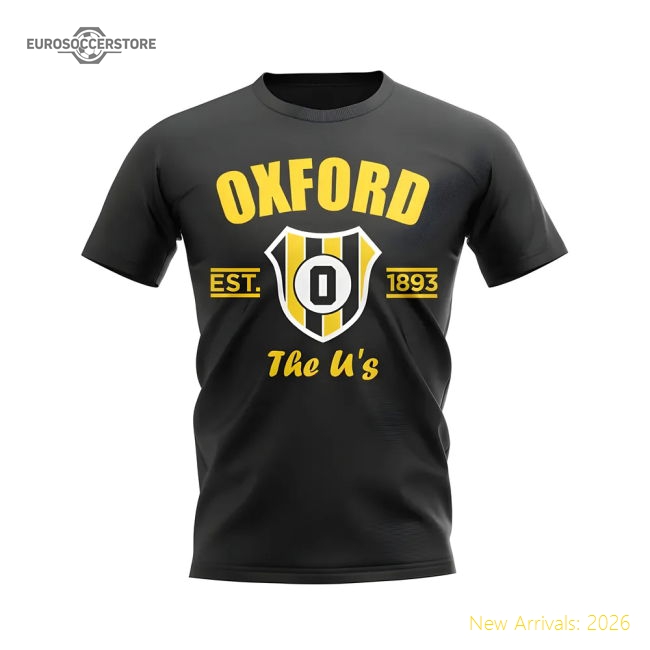 Oxford Established Football T-Shirt (Black)-Football Shirts Shop