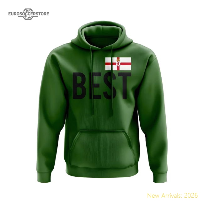 George Best Northern Ireland Name Hoody (Green)-Football Shirts Shop