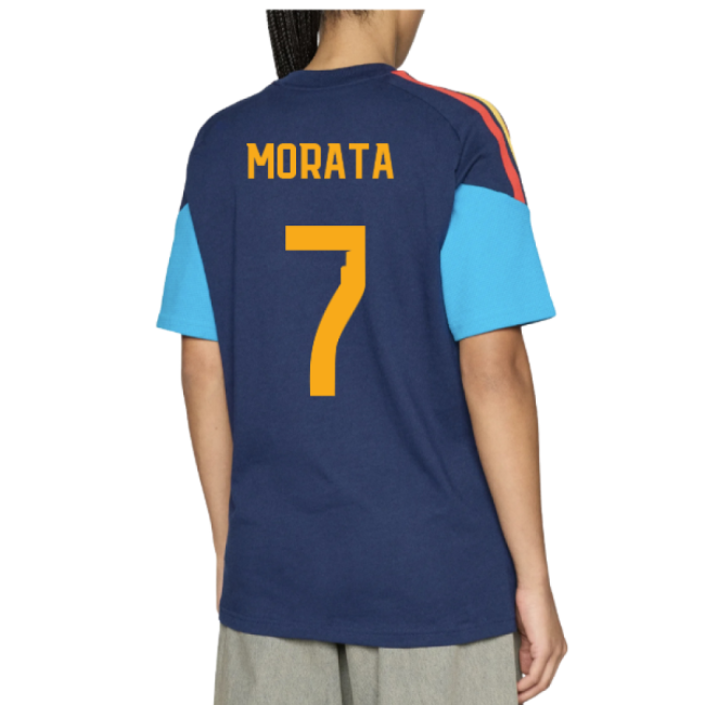 2026-2027 Spain Training Tee (Night Indigo) (Morata 7)-Football Shirts Shop