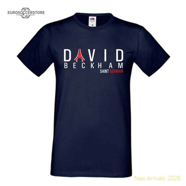 David Beckham PSG Eiffel Tower T-shirt (navy)-Football Shirts Shop