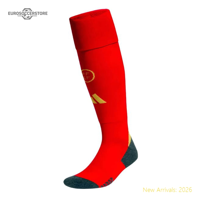 2024-2025 Spain Home Socks (Scarlet)-Football Shirts Shop