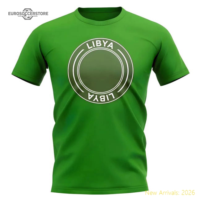 Libya Football Badge T-Shirt (Green)-Football Shirts Shop