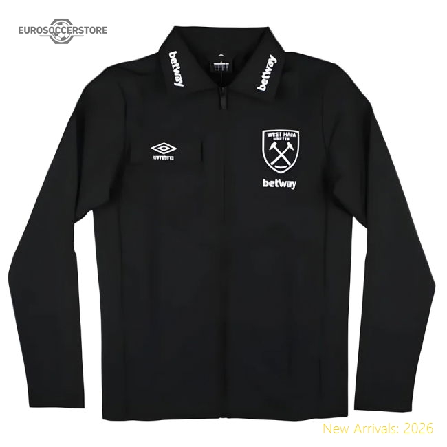 2024-2025 West Ham Presentation Jacket (Black)-Football Shirts Shop