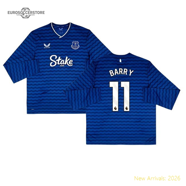 2025-2026 Everton Home Long Sleeve Shirt (Barry 11)-Football Shirts Shop
