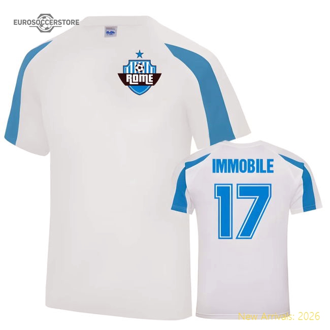 Ciro Immobile Lazio Sports Training Jersey (White)-Football Shirts Shop