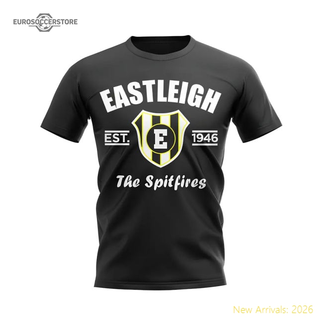 Eastleigh Established Football T-Shirt (Black)-Football Shirts Shop