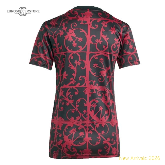 2025-2026 Liverpool Pre-Match Shirt (Black) - Womens-Football Shirts Shop