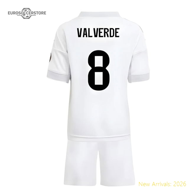 2025-2026 Real Madrid Home Mini Kit (Valverde 8)-Football Shirts Shop