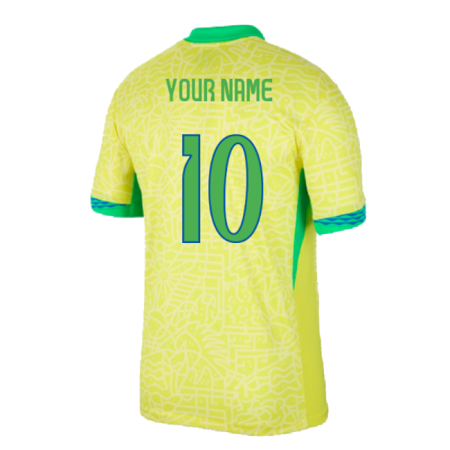 2024-2025 Brazil Home Dri-Fit ADV Match Shirt (Your Name)-Football Shirts Shop