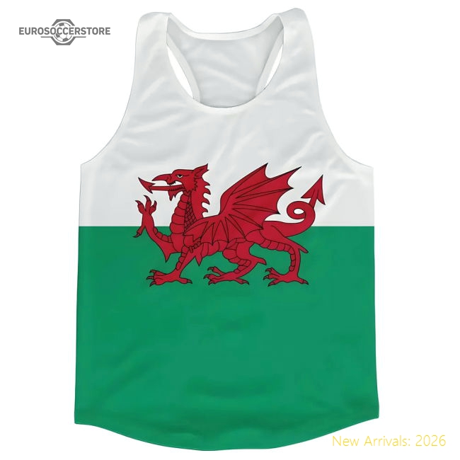 Wales Flag Running Vest-Football Shirts Shop