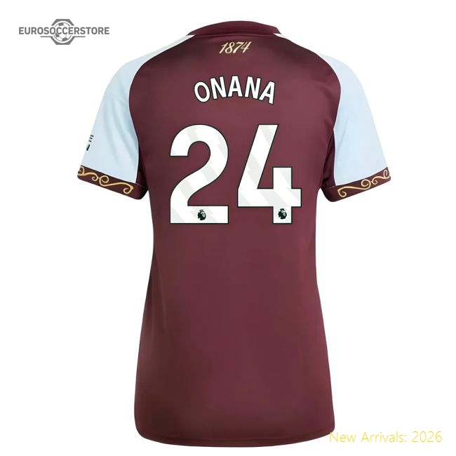 2025-2026 Aston Villa Home Shirt (Womens) (Onana 24)-Football Shirts Shop