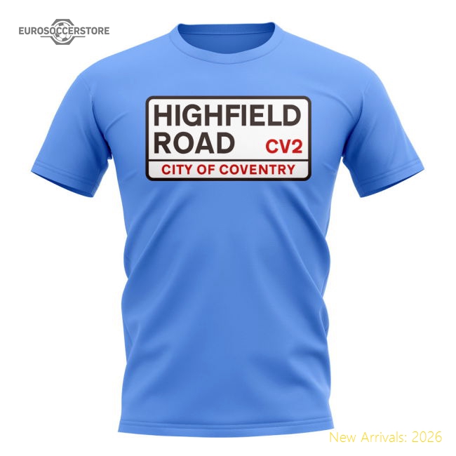 Coventry Highfield Road Street Sign (Sky Blue)-Football Shirts Shop