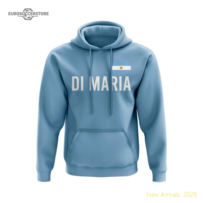 Angel Di Maria Argentina Name Hoody (Sky Blue)-Football Shirts Shop
