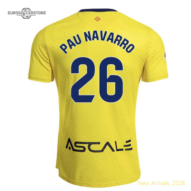 2025-2026 Villarreal Home Shirt (Pau Navarro 26)-Football Shirts Shop