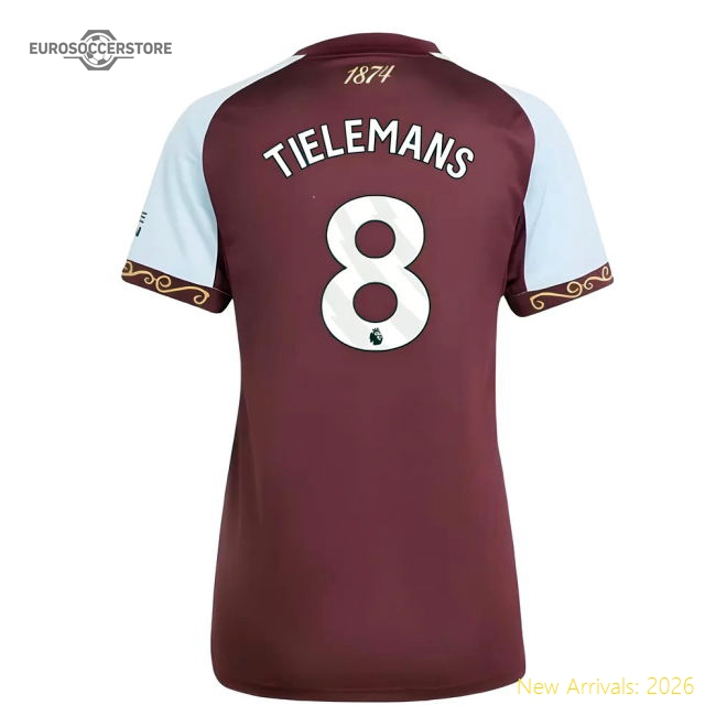 2025-2026 Aston Villa Home Shirt (Womens) (Tielemans 8)-Football Shirts Shop