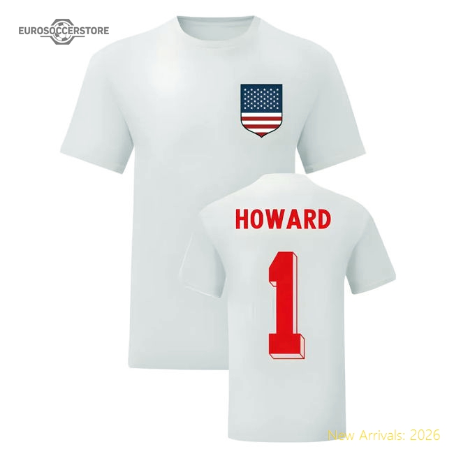 Tim Howard USA National Hero Tee (White)-Football Shirts Shop