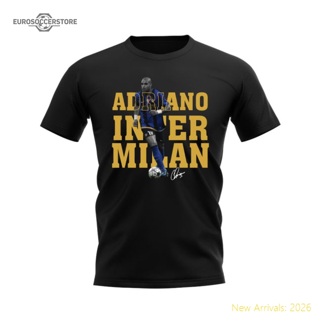 Adriano Inter Milan Player Tee (Black)-Football Shirts Shop