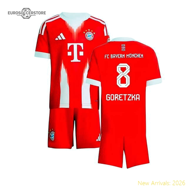 2025-2026 Bayern Munich Home Mini Kit (Goretzka 8)-Football Shirts Shop