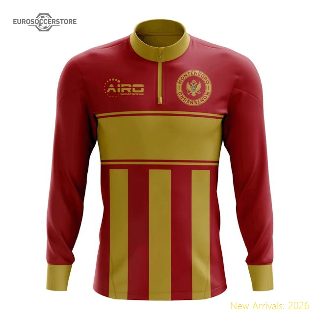 Montenegro Concept Football Half Zip Midlayer Top (Red-Yellow)-Football Shirts Shop