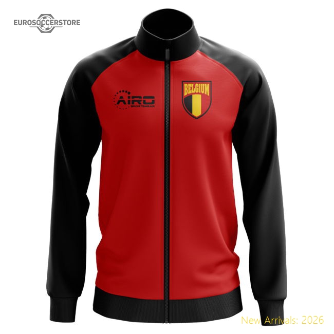 Belgium Concept Football Track Jacket (Red) - Kids-Football Shirts Shop