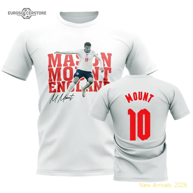 Mason Mount England Player Tee (White)-Football Shirts Shop
