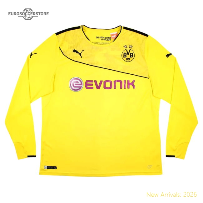 Borussia Dortmund 2013-14 Special Winter Edition Long Sleeve Home Shirt (2XL) (Very Good)-Football Shirts Shop