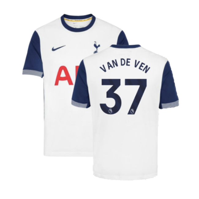 2024-2025 Tottenham Hotspur Home Shirt (Van De Ven 37)-Football Shirts Shop