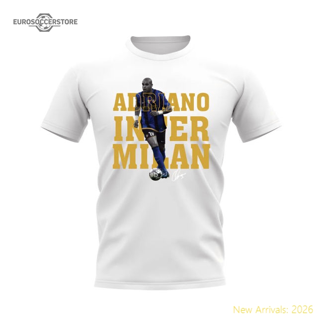 Adriano Inter Milan Player Tee (White)-Football Shirts Shop