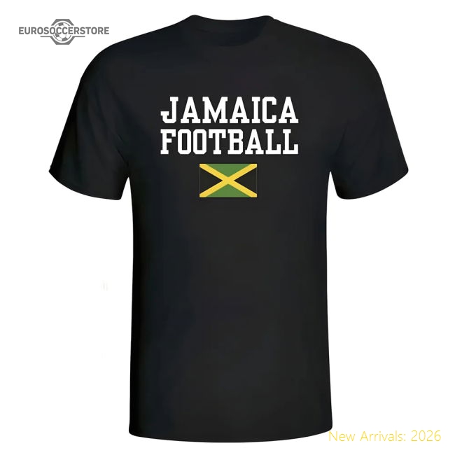 Jamaica Football T-Shirt - Black-Football Shirts Shop
