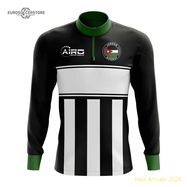 Jordan Concept Football Half Zip Midlayer Top (Black-White)-Football Shirts Shop
