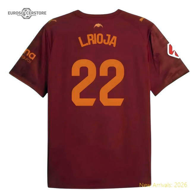 2025-2026 Valencia Away Shirt (Kids) (L.Rioja 22)-Football Shirts Shop