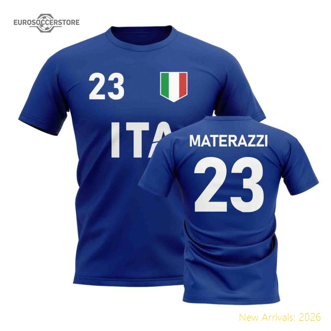 Marco Materazzi Country Code Hero T-Shirt (Blue)-Football Shirts Shop