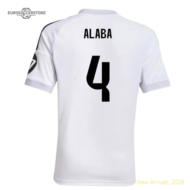 2025-2026 Real Madrid Home Shirt (Kids) (Alaba 4)-Football Shirts Shop