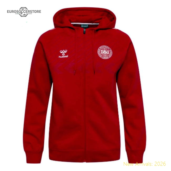 2022-2023 Denmark Fan Hoodie (Red)-Football Shirts Shop