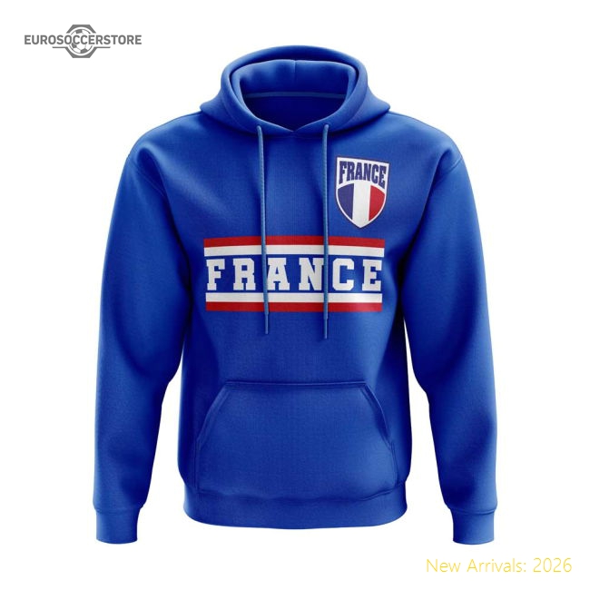 France Core Football Country Hoody (Blue)-Football Shirts Shop